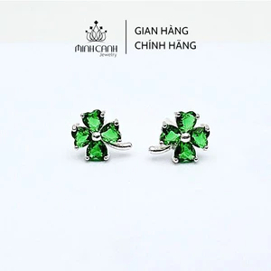 Bông Tai Bạc Cỏ 4 Lá Cho Bé Minh Canh Jewelry