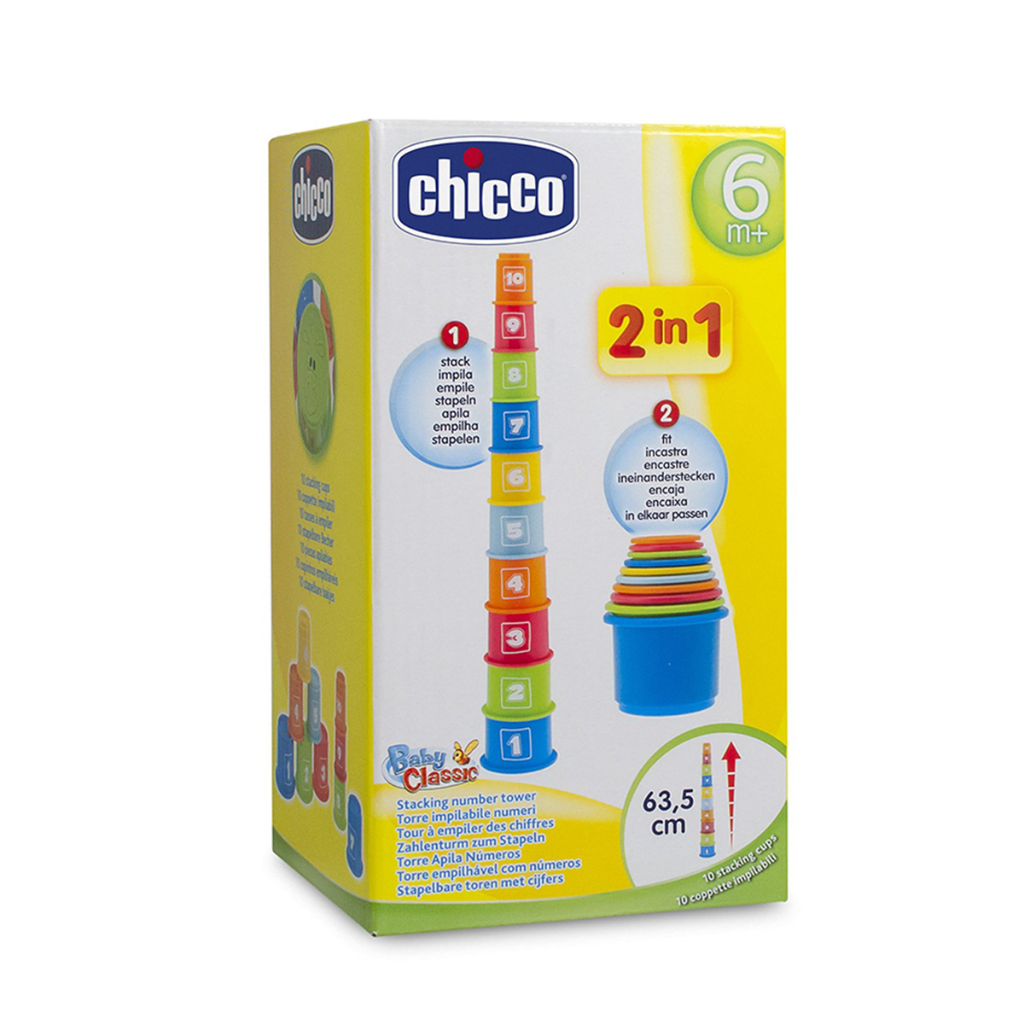 Bộ xếp hộp 2 in 1 tập đếm Chicco