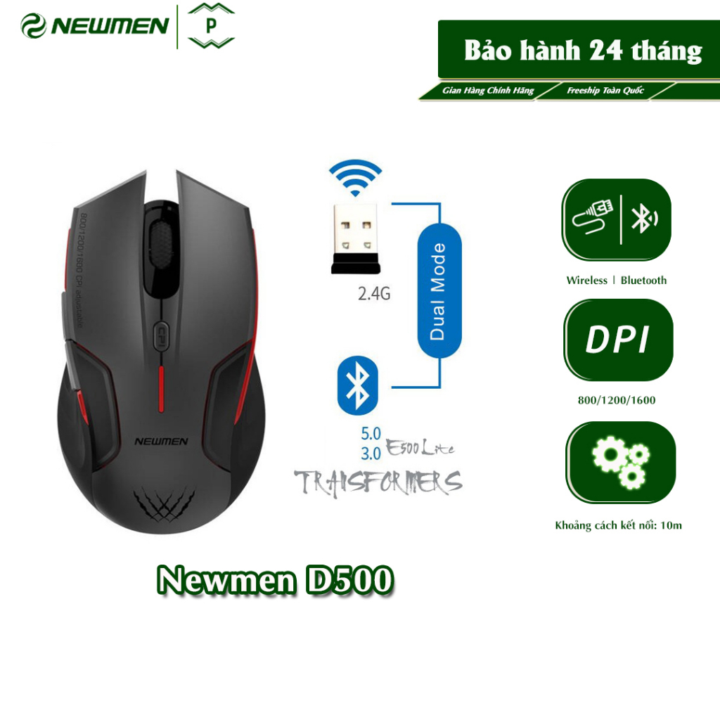 ˂PATECH˃ Chuột máy tính không dây Gaming NEWMEN D500 - Hàng chính hãng