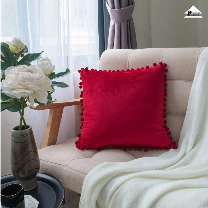 Combo 2 Vỏ Gối Vuông Tựa Lưng Trang Trí Sofa Nhung Cao Cấp Đơn Giản Sang Trọng