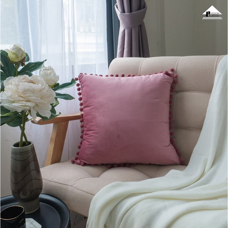 Combo 2 Vỏ Gối Vuông Tựa Lưng Trang Trí Sofa Nhung Cao Cấp Đơn Giản Sang Trọng