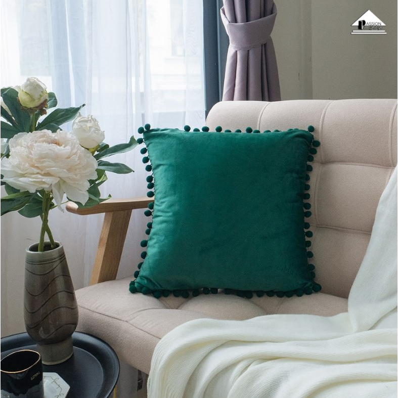 Combo 2 Vỏ Gối Vuông Tựa Lưng Trang Trí Sofa Nhung Cao Cấp Đơn Giản Sang Trọng