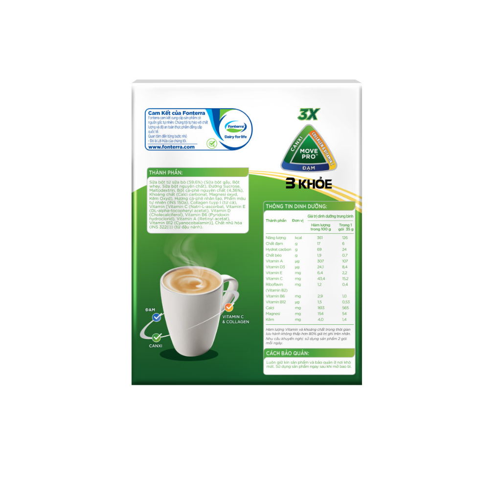 Ảnh Combo 3 Sữa bột Anlene cà phê hộp 8x35g/hộp 3