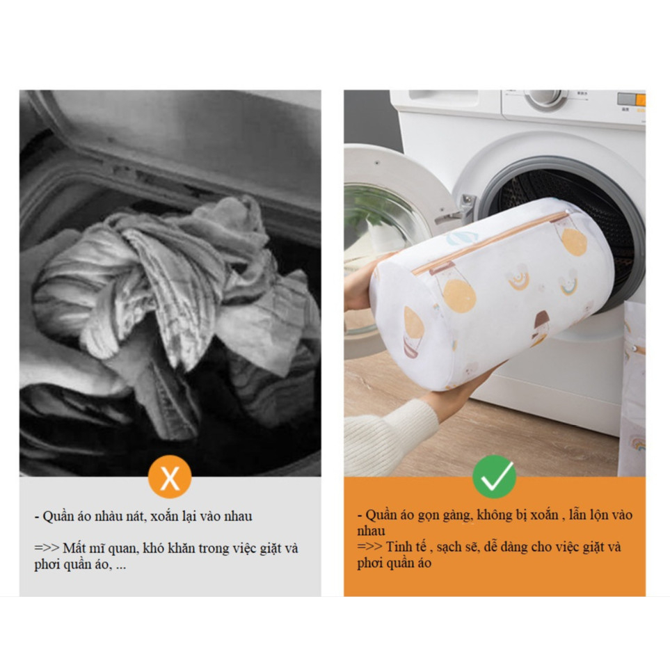 Túi lưới giặt đồ cho máy giặt bảo vệ quần áo tránh xù lông, đặc biệt đồ lót, áo ngực