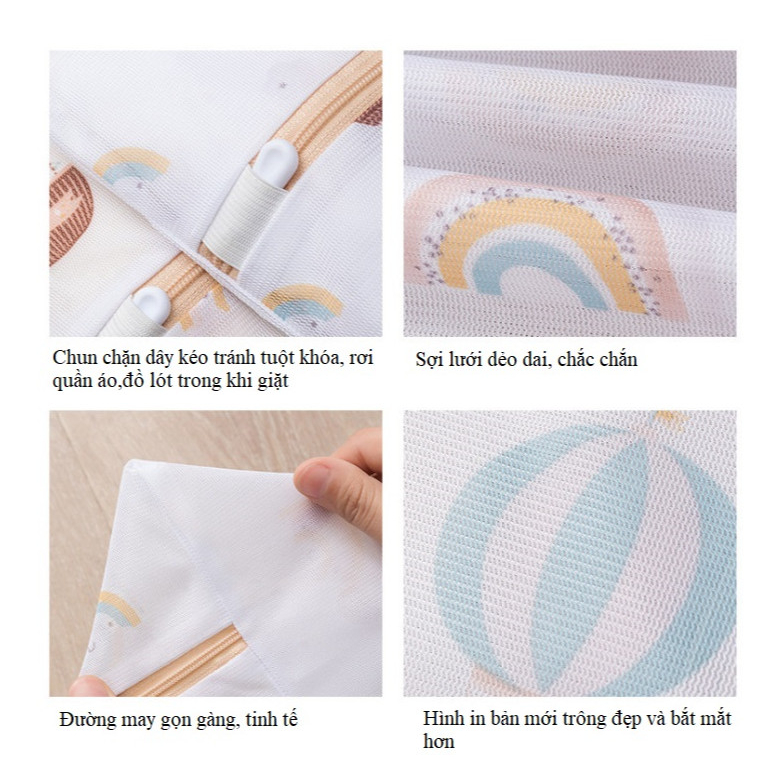 Túi lưới giặt đồ cho máy giặt bảo vệ quần áo tránh xù lông, đặc biệt đồ lót, áo ngực