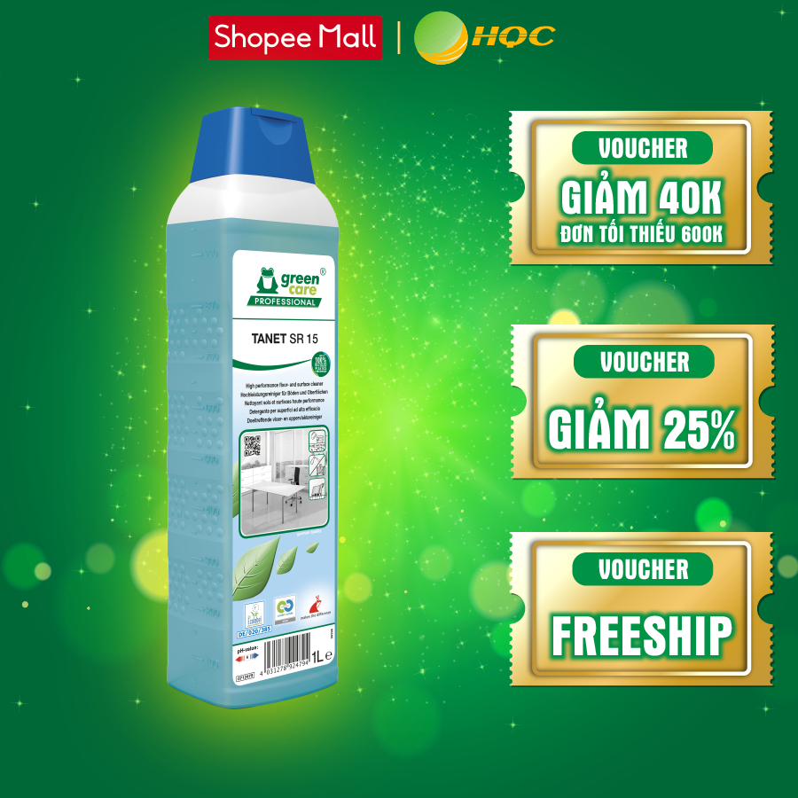 Combo mua 2 tặng 1 nước lau sàn và kính tự phân hủy sinh học TANET SR15 1L, nhập khẩu Đức tẩy sàn nhà và kính