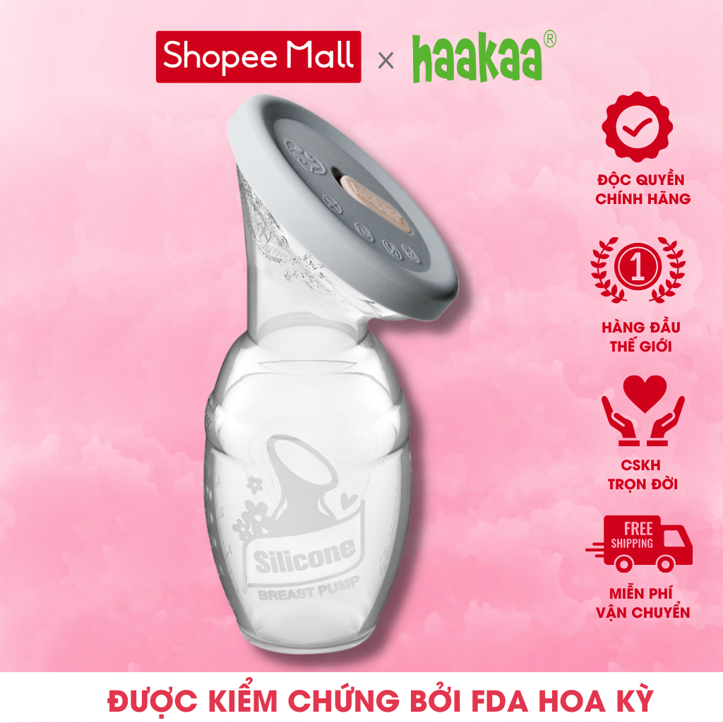 [Quà tặng] Combo Cốc hứng sữa silicone Gen.1 100ml và nắp đậy Haakaa
