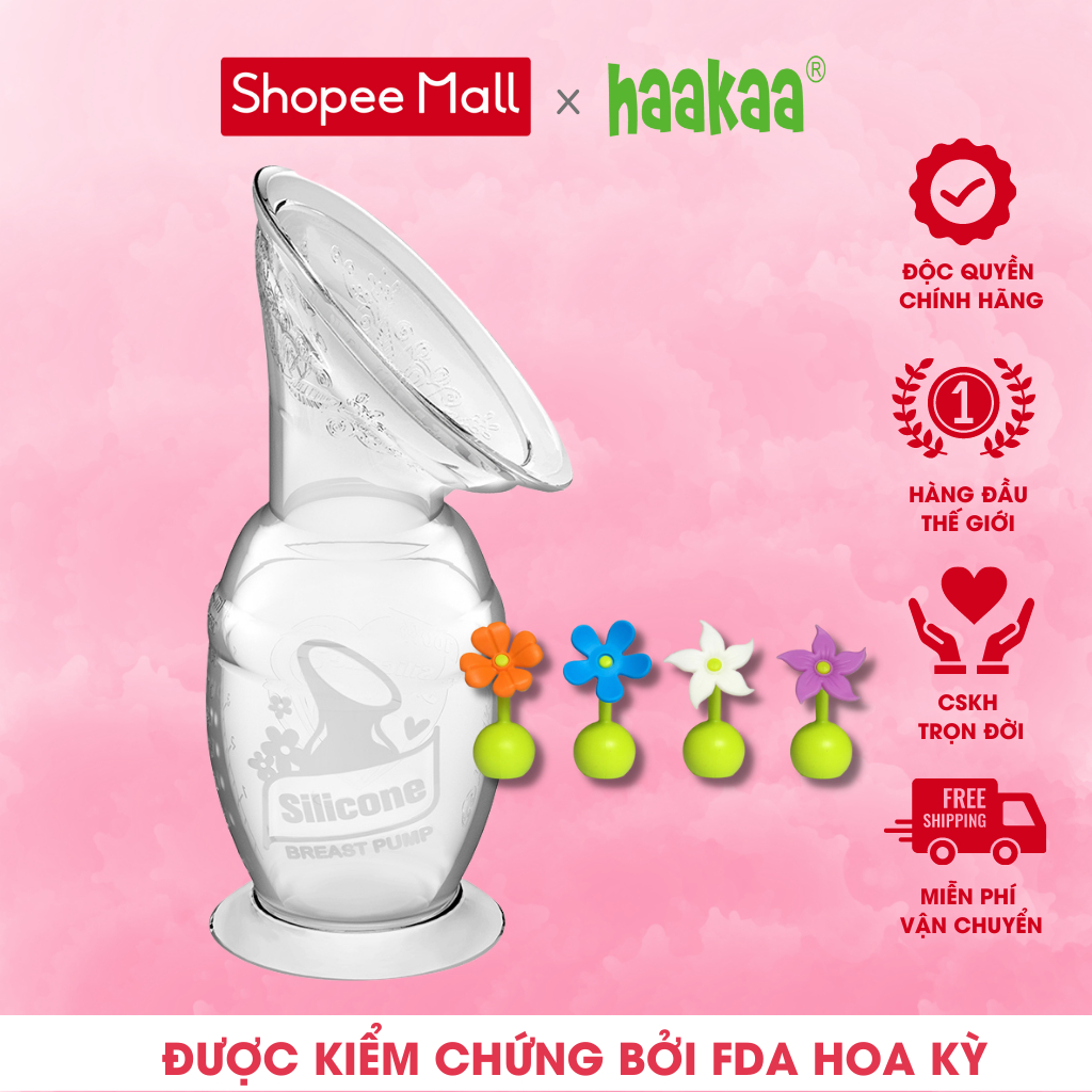 Combo Cốc hứng sữa Gen.2 100/150ml và Nút hoa chặn Haakaa