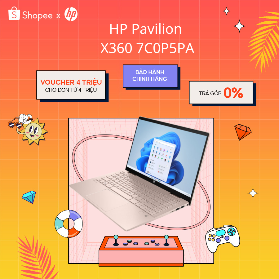 [Mã ELHP12 giảm 12% đơn 10TR] Laptop HP Pavilion X360 7C0P5PA i3 1215U | 8GB RAM | 256GB | UHD Graphics |Win 11