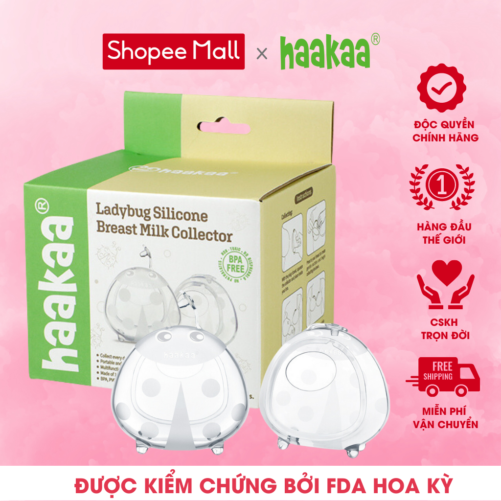 [Mã BMLT35] Miếng lót hứng sữa mẹ Haakaa. Chất liệu silicone cao cấp, an toàn. Không chứa BPA, PVC và phthalate