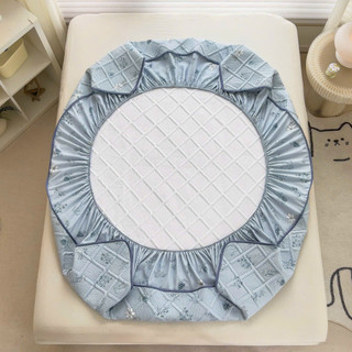 Ga gối cotton đũi Hàn Quốc trần bông, set 4 món ga gối cotton ga trần bông họa tiết đơn sắc bọc đệm cao từ 5cm đên 30cm