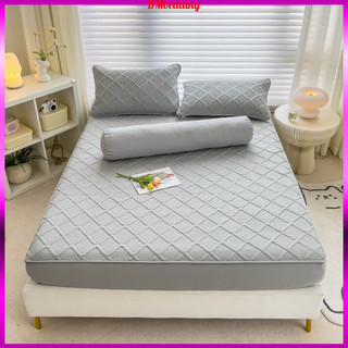 Ga gối cotton đũi Hàn Quốc trần bông, set 4 món ga gối cotton ga trần bông họa tiết đơn sắc bọc đệm cao từ 5cm đên 30cm