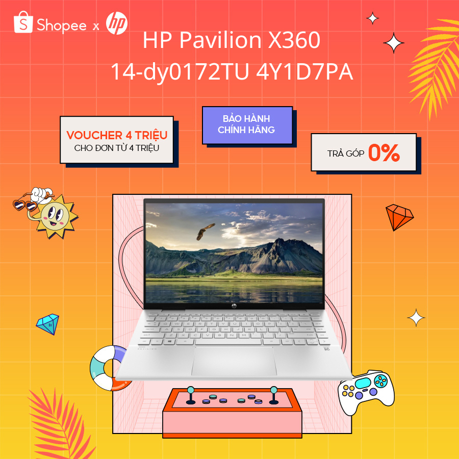 [Mã ELHP12 giảm 12% đơn 10TR] Laptop HP Pavilion X360 14-dy0172TU 4Y1D7PA |i3-1125G4|RAM 4GB|256GB SSD|14