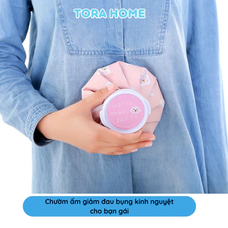 Túi chườm nóng lạnh đa năng giảm đau bụng kinh, hạ sốt loại tròn dễ thương Tora Home