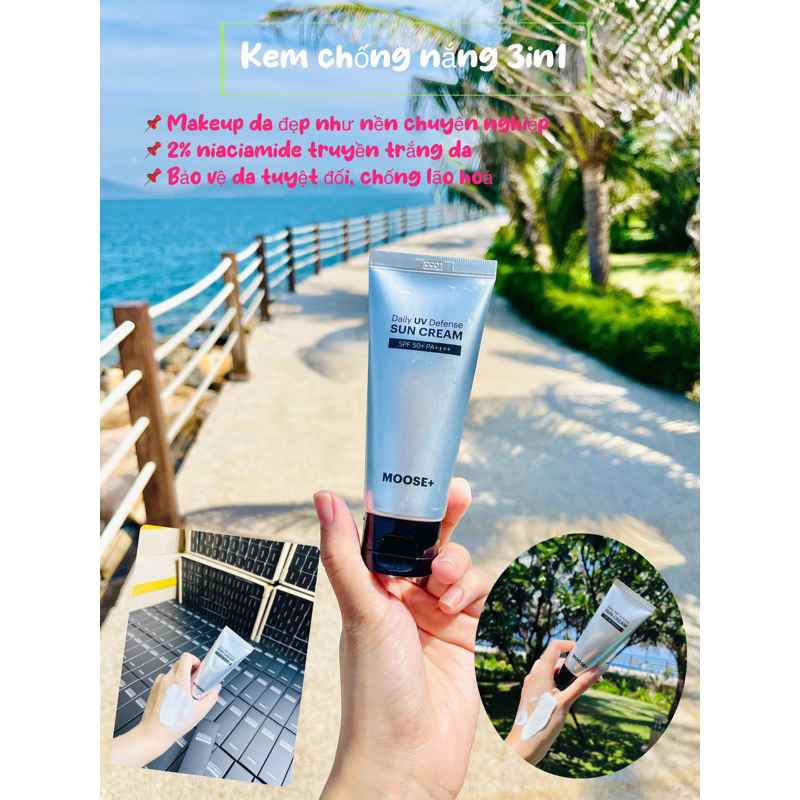 Kem chống nắng Moosepro+ DAILY UV DEFENSE SUN CREAM 50ml Hàn Quốc hạn2028 (bản mới thay kem chống nắng Moose ) IS332