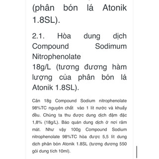 Atonik 98% SP - Chất giúp hấp thụ nhiều loại phân bón cùng lúc -  ATONIK 98% SP (100g)