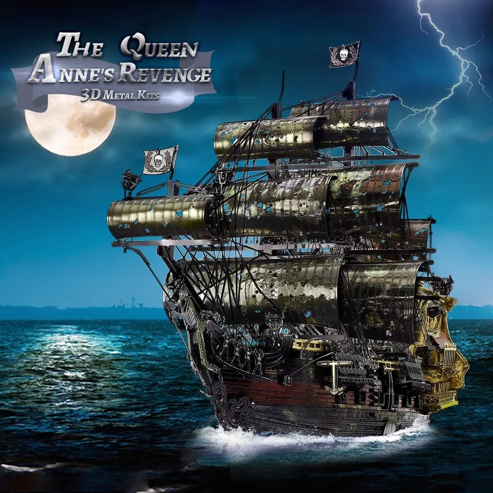 Ảnh Mô Hình Kim Loại 3D Lắp Ráp Piececool The Queen Anne's Revenge (Nhiều Màu) HP239-KG 3