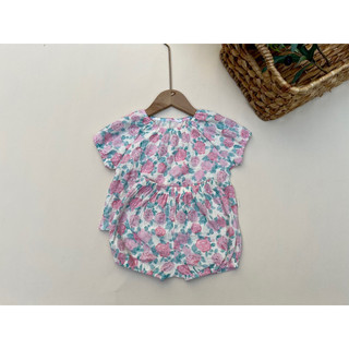 Bộ cộc tay quần bí Xô muslin họa tiết xinh xắn cho bé gái