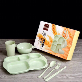 Khay đựng cơm lúa mạch gồm 6 chi tiết, khay chia nhiều ngăn