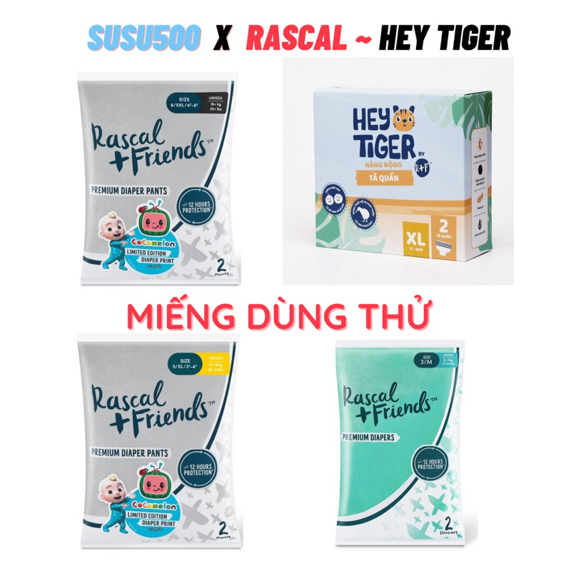 [Miếng dùng thử] Bỉm quần Rascal & Friends size M2/L2/XL2/XXL2 (Susu500 ...