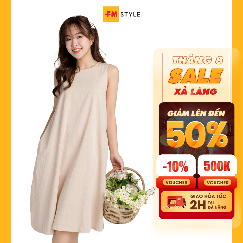 Váy 2 dây nữ FM STYLE bảng lớn dáng suông chất lụa cao cấp thiết kế xẻ tà mềm mại phong cách Hàn Quốc 23020423