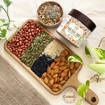 Muối Mè/ Muối Vừng Hạt Dinh Dưỡng (Hạnh Nhân, Điều, Đậu Phộng, Mè, Bí Xanh) Ăn Kiêng Thực Dưỡng 300g