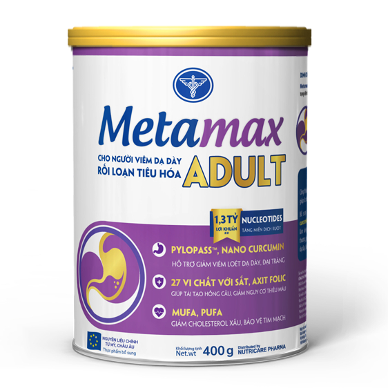 Sữa bột Metamax adult - dinh dưỡng dành cho người viêm dạ dày & rối loan tieu hóa