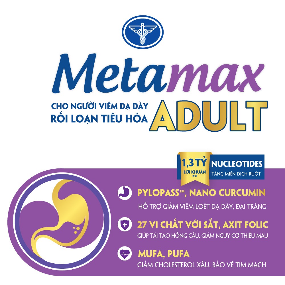 Sữa bột Metamax adult - dinh dưỡng dành cho người viêm dạ dày & rối loan tieu hóa