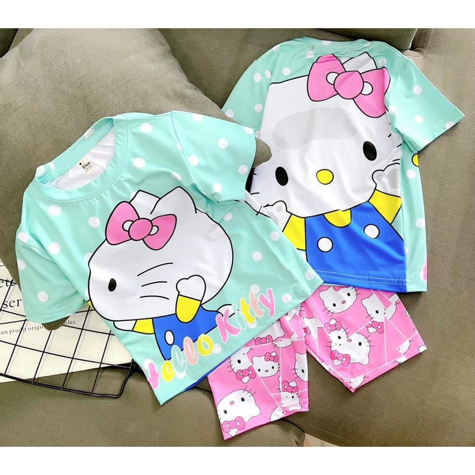 [8-40Kg] Bộ đồ bé gái quần Lửng in hình 3D HOT TREND chất vải mềm mịn thoáng mát được các bé yêu thích BGL18