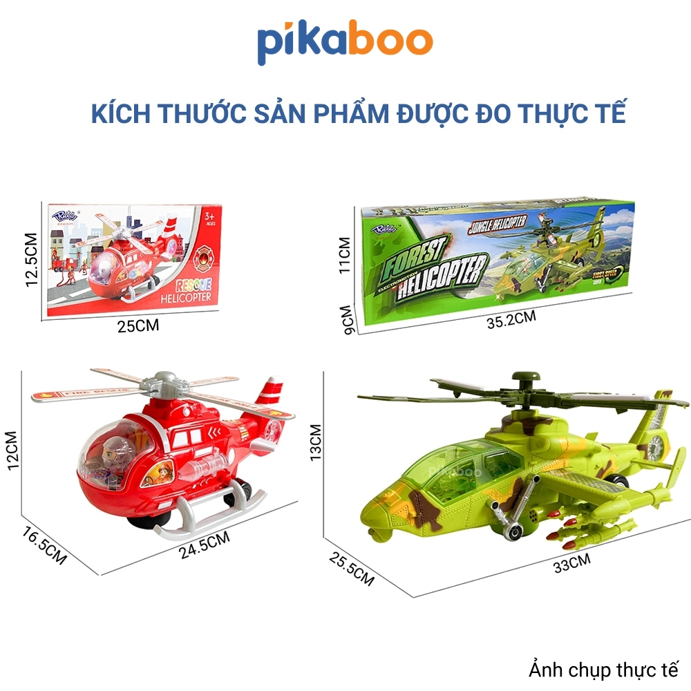 Ảnh Đồ chơi máy bay trực thăng cao cấp Pikaboo có đèn và nhạc sôi động di chuyển linh hoạt an toàn 4