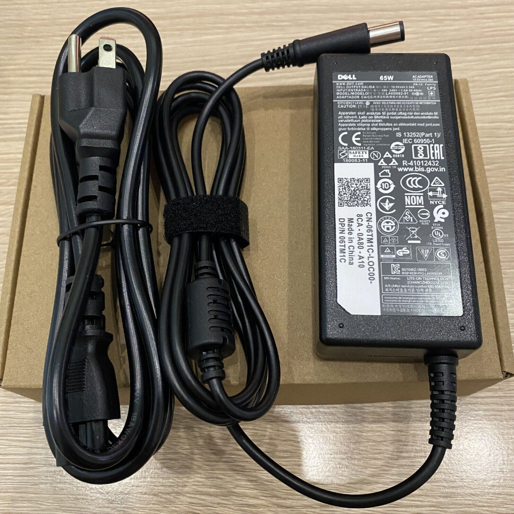 Chargeur Dell Original 65W 19.5V - Modèle HA65NS5-00, Pour Ordinateur Portable, Ouvert Mais Jamais Utilisé