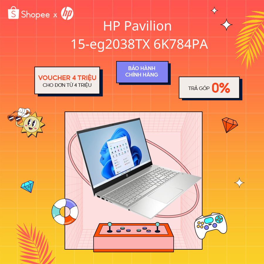 [Mã ELHP12 giảm 12% đơn 10TR] Laptop HP Pavilion 15-eg2038TX 6K784PA | i5-1235U|8GB|256GB|MX550 2GB|15.6 FHD|Win 11