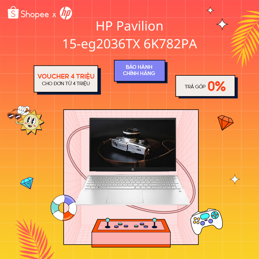 [Nhập ELHP12 giảm 12% đơn từ 10Tr]Laptop HP Pavilion 15-eg2036TX 6K782PA| i5-1235U|8GB|512GB|MX550 2GB|15.6 FHD|Win 11