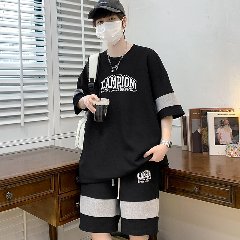 Set đồ bộ HappyFamily in chữ CAMPION năng động trẻ trung chất cotton 100 cao cấp