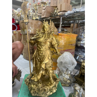 Quan công ( Quan Vũ ) 5 cờ đứng trên rồng Các Cỡ vật phẩm phong thuỷ bằng đồng