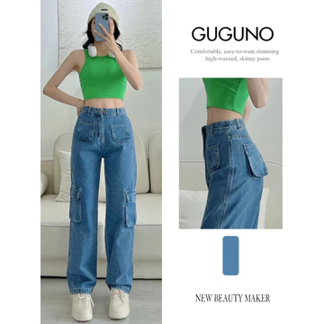 Quần jean ống rộng Guguno nữ (quần jeans nữ, quần jean nữ, quần rin nữ, quần bò nữ)