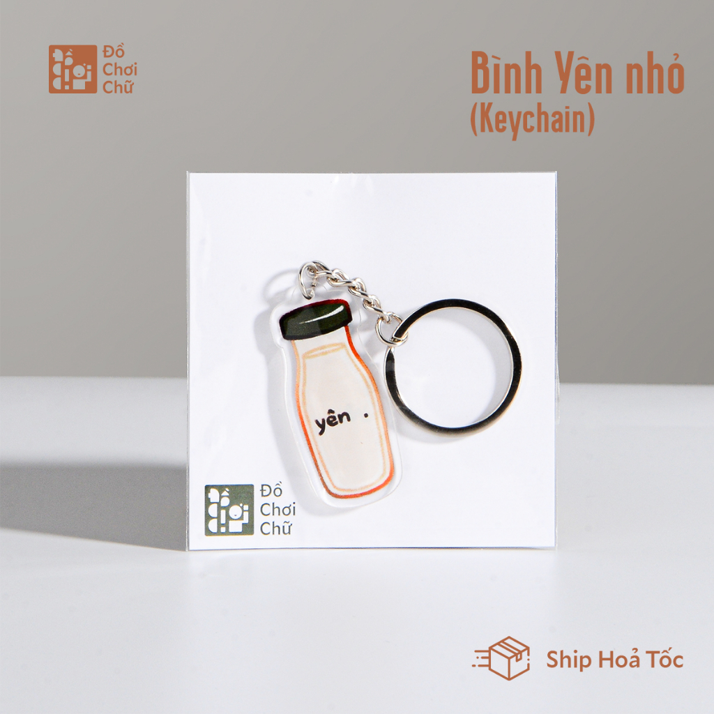Móc chìa khóa in 02 mặt Bình Yên nhỏ Keychains cỡ 4cm treo chìa khoá ...