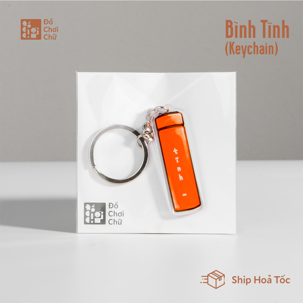 Móc chìa khóa in 02 mặt Bình Tĩnh calm Keychains cỡ 4cm treo chìa khoá ...