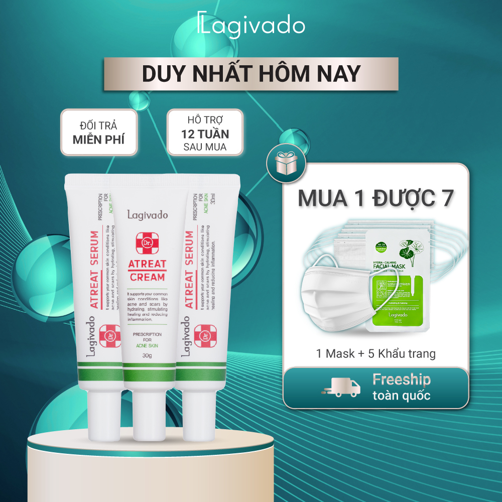 Bộ chăm sóc da HQ Lagivado Phục Hồi Da Mụn gồm Cream 30g và serum 60ml