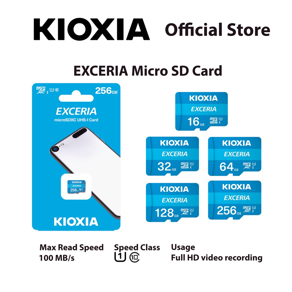Thẻ nhớ 64GB KIOXIA Micro SDHC Class 10 UHS-I đọc 100mb/s ghi 30mb/s - Hàng Chính Hãng