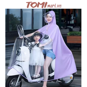 Áo Mưa Nửa Trước Trong Suốt Che Phủ Toàn Thân Kèm Kính Chắn Mưa TOMI 130