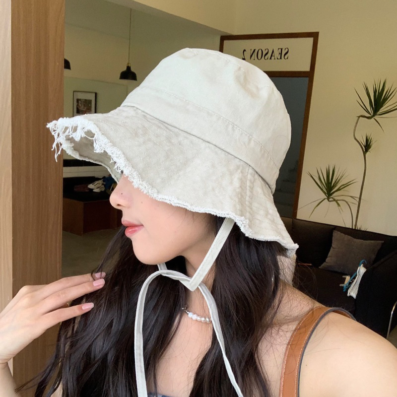 Nón Bucket Viền Tua Rua 2 Dây | Shopee Việt Nam