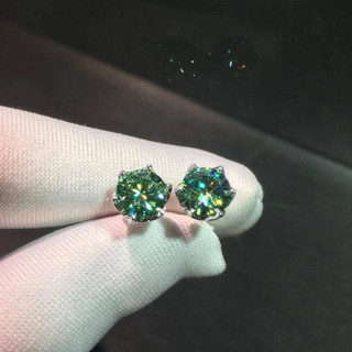 Bông xoàn kim cương moissanite (1 chiếc) hàng loại 1 kiểm định mỹ thử bút kêu màu xanh và trắng kèm kiểm định thử bút êu