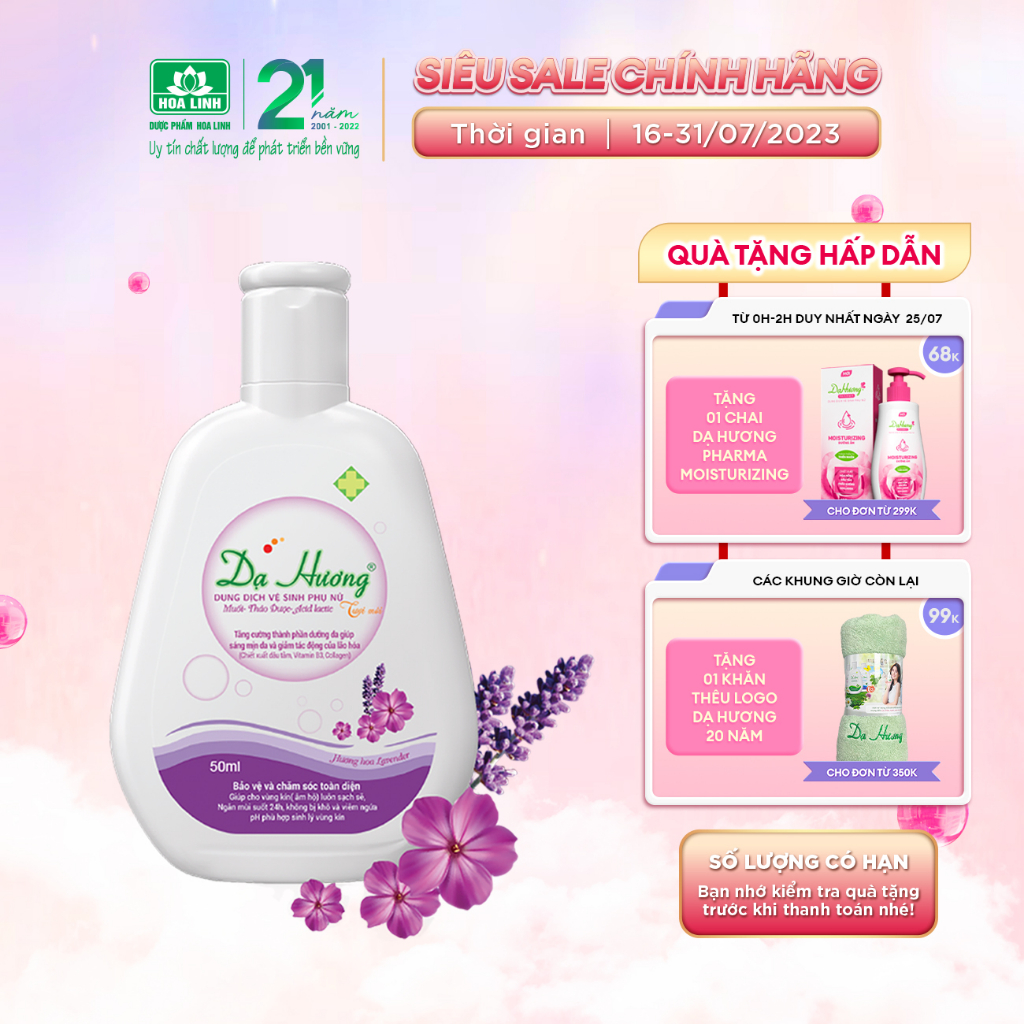 Dung dịch vệ sinh phụ nữ Dạ Hương Lavender 50ml