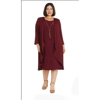 Đầm jacket 2 mảnh thun co giãn R&M Richards, đỏ đô, vnxk, xuất dư xịn