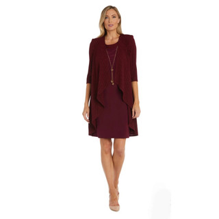 Đầm jacket 2 mảnh thun co giãn R&M Richards, đỏ đô, vnxk, xuất dư xịn