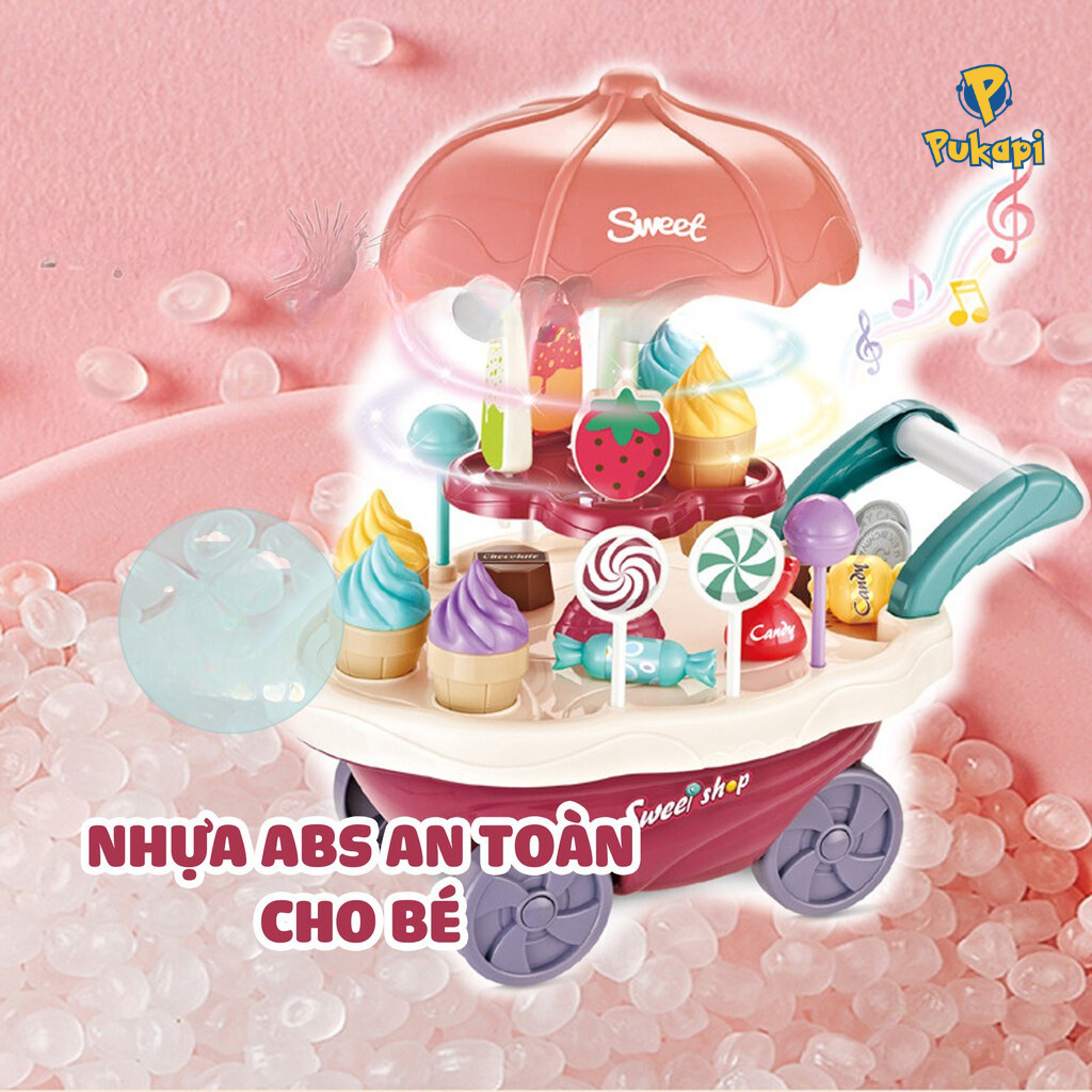 Đồ Chơi Xe Đẩy Bán Kem Cho Bé Đồ Chơi Quầy Bán Kem Đồ Chơi Xe Kem Cho Bé PUKAPI