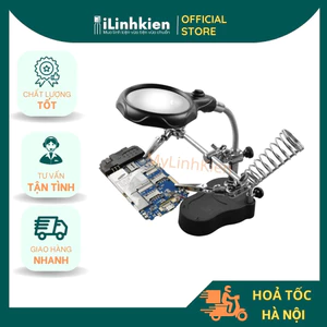 Kính lúp soi mạch điện tử có đèn Led và đế gác mỏ hàn chất lượng cao.
