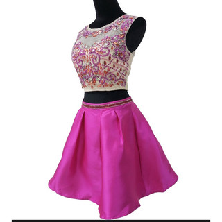 Set áo croptop và váy ngắn  đính đá vnxk dư Crystal Doll
