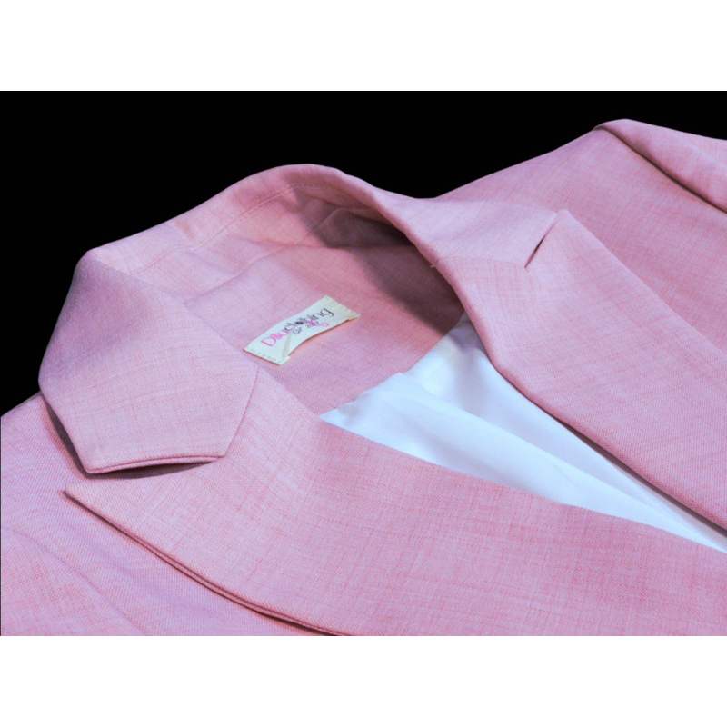 Áo blazer nữ [MAY THEO SỐ ĐO] - áo khoác vest - chất liệu cao cấp, 2 lớp-lót lụa, màu hồng nhạt